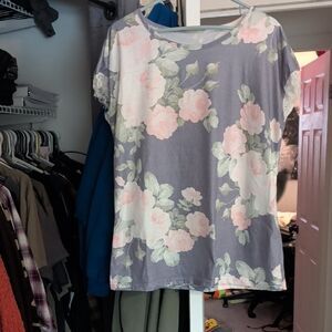 Floral Short Sleeve Women's Top